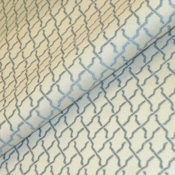 9 YDS - Provential French Blue Stitched Modern Design - Picture 2 of 7